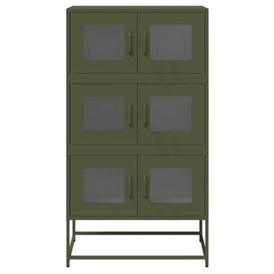 Hoge kast 68x39x123 cm staal olijfgroen