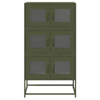 Hoge kast 68x39x123 cm staal olijfgroen - thumbnail