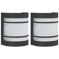 VidaXL Buitenwandlampen 2 st roestvrij staal zwart - thumbnail