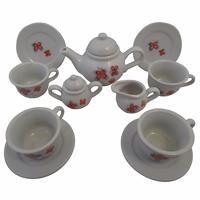 Porseleinen theeservies - Vlinders 13-delig - thumbnail