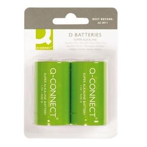 Q-CONNECT batterij, alkaline, D, blister van 2 stuks