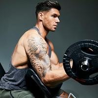 Verstelbare fitnessbank met Curlrack wit - thumbnail
