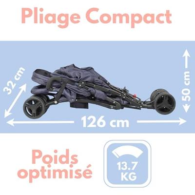 BAMBISOL dubbele wandelwagen - 6-36 maanden voor de voorstoel (max 15 kg) en 0-36 maanden (max 15 kg) voor de achterbank BAMBISOL dubbele wandelwagen - 6-36 maanden voor de voorstoel (max 15 kg) en 0-36 maanden (max 15 kg) voor de achterbank