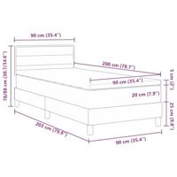 Boxspringbed met matras en LED stof lichtgrijs 90x200 cm - thumbnail