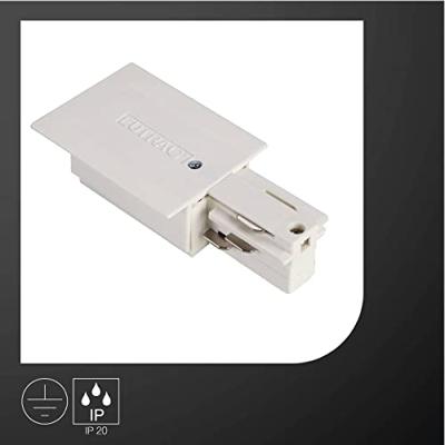 Eutrac 1001534 230V-railsysteemcomponenten Voeding EUTRAC® Einspeiser, Erde rechts Verkeerswit