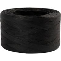 Creativ Company Papier raffia garen, b: 7-8 mm, zwart, 100 m/ 1 rol - thumbnail
