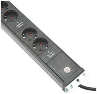 Brennenstuhl 1156057984 Premium Web-Line Internet 19" PDU | Server Stekkerdoos | 16A met 4x Type F Stopcontacten | Main-Follow Functie | LAN Stopcontact | 3 meter - thumbnail