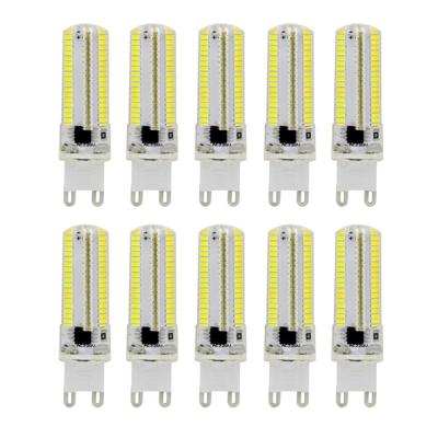 10 stuks G9 7W 3014 SMD 152 LEDs Cold White dimbare silicone Corn lamp energiebesparende lamp AC 110V
