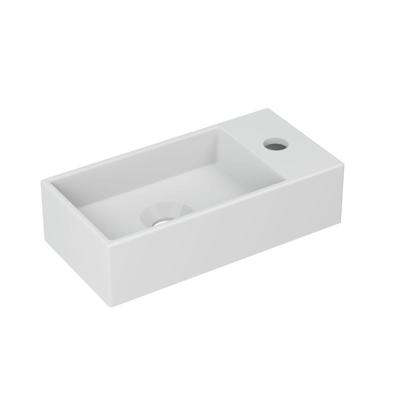 INK - Fontein Porselein Rechts met Kraangat - 360x180x90 mm - Mat Wit