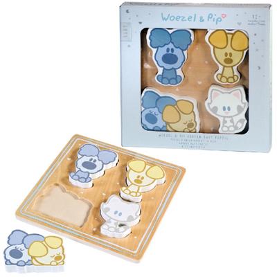 Woezel en Pip Houten Puzzel 4 Stukjes Woezel en Pip Houten Puzzel 4 Stukjes