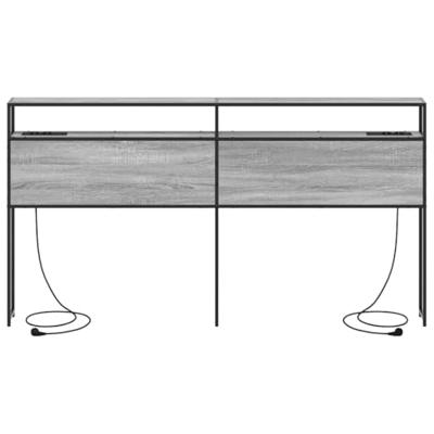 Opberghoofdbord met plank Grijs sonoma 200 cm Bewerkt hout