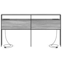 Opberghoofdbord met plank Grijs sonoma 200 cm Bewerkt hout - thumbnail