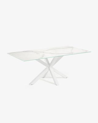 Kave Home Eettafel 'Argo' Iron Moss Keramiek, 180 x 100cm, kleur Wit Kave Home Eettafel 'Argo' Iron Moss Keramiek, 180 x 100cm, kleur Wit