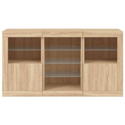 Dressoir met LED-verlichting 123x37x67 cm sonoma eikenkleurig