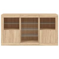 Dressoir met LED-verlichting 123x37x67 cm sonoma eikenkleurig - thumbnail