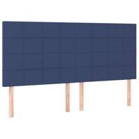 Hoofdborden 4 st 90x5x78/88 cm stof blauw - thumbnail