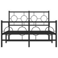 Bedframe met hoofd- en voeteneinde metaal zwart 120x200 cm - thumbnail