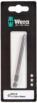 Wera 867/4 Z 89mm SB SiS 05073529001 Torx-bit T 25 Gereedschapsstaal Gelegeerd, Taai F 6.3 1 stuk(s)