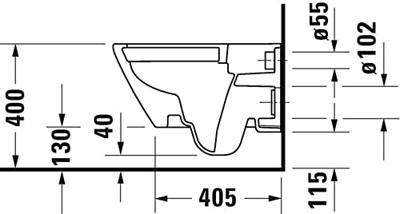 Toilet Duravit D-Neo Wand Rimless Diepspoel 54 cm Hoogglans Wit Duravit - thumbnail