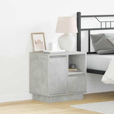 Nachtkastje 2 pcs Betongrijs 50 x 34.5 x 50 cm. Bewerkt hout
