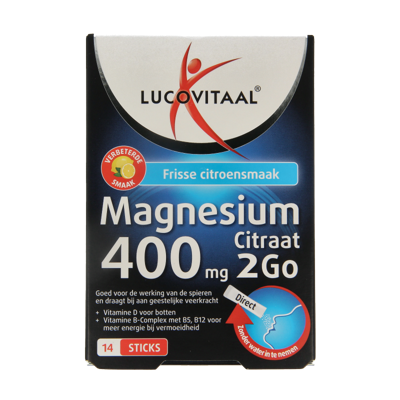 Lucovitaal Magnesium citraat 400mg 2go sticks 14 Stuks
