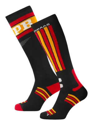 Poederbaas Skisokken 2-pack Swedish Black & Red-39/42 Poederbaas Skisokken 2-pack Swedish Black & Red-39/42