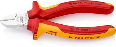 Knipex Zijsnijtang | 140 mm Lengte | Geïsoleerd | Meer-Componentengrepen | VDE-Getest | Verchroomd - 70 06 140 SB