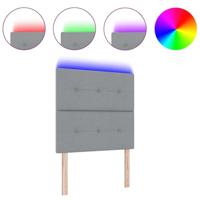 LED-hoofdbord met LED -striplichten Lichtgrijs 100 cm Stof - thumbnail