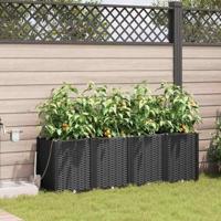 Tuin Bloempot 4 pcs Zwart Staal - thumbnail