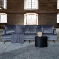 Nohr 3-zits Bank 'Tamora' Velvet, kleur Donkergrijs - thumbnail