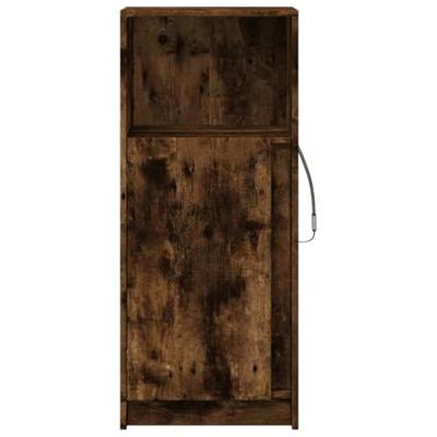 Dressoir met LED 42,5x34x100 cm bewerkt hout gerookt eikenkleur