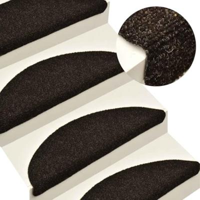 VidaXL Trapmatten zelfklevend 30 stuks 65x21x4 cm donkerbruin halfrond groot VidaXL Trapmatten zelfklevend 30 stuks 65x21x4 cm donkerbruin halfrond groot