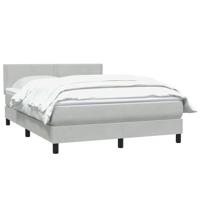 Boxspring met matras fluweel lichtgrijs 160x210 cm - thumbnail
