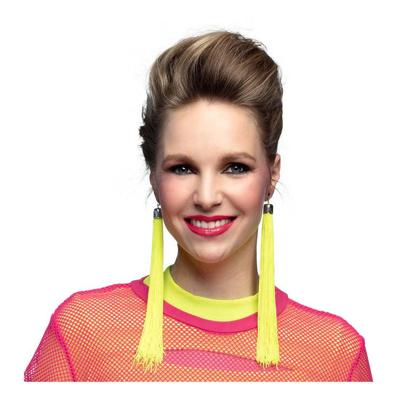 Boland Oorbellen festival neon geel, 20cm