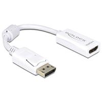 Delock 61767 DisplayPort / HDMI Adapter [1x DisplayPort stekker - 1x HDMI-bus] Wit Met Ferrietkern 12.00 cm - thumbnail