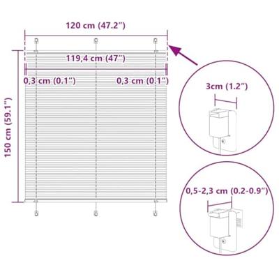 Pliss rolgordijn 120x150cm stofbreedte 119,4cm bordeauxrood