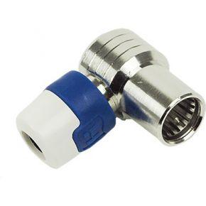 Hirschmann QFA 5 F-connector Male Wit / Blauw Hirschmann QFA 5 F-connector Male Wit / Blauw