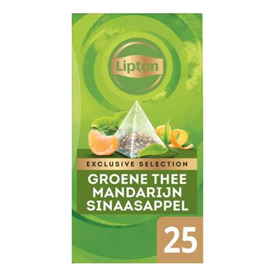 Lipton thee Exclusive Selection, groene thee mandarijn sinaasappel, doos van 25 zakjes