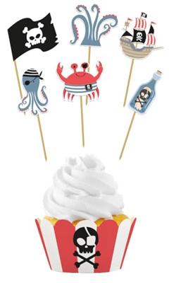 Pirate Party Cupcake Decoratie (6 sets)