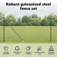 VidaXL Afrasteringspaal grijs 10 x 1,2 m (16 x 16 mm gaas) - thumbnail