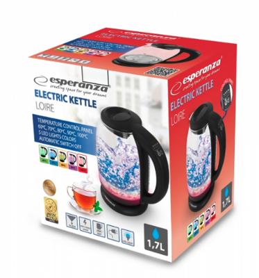 Esperanza EKK027 waterkoker 1,7 l 2200 W Zwart, Transparant