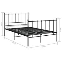 Bedframe metaal zwart 120x200 cm - thumbnail