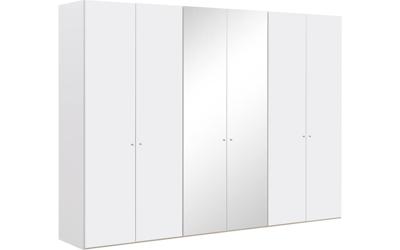 Goossens Kledingkast Easy Storage Ddk, Kledingkast 304 cm breed, 220 cm hoog, 4x draaideur en 2x spiegel draaideur midden Goossens Kledingkast Easy Storage Ddk, Kledingkast 304 cm breed, 220 cm hoog, 4x draaideur en 2x spiegel draaideur midden