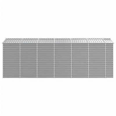 Tuinschuur 191x555x198 cm gegalvaniseerd staal lichtgrijs