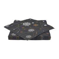 Servetten Snow Glitter Black Dunilin Soft 40 x 40 cm Duni - Duni - thumbnail