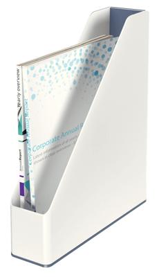 Tijdschriftcassette leitz wow wit/grijs