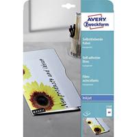 Avery-Zweckform 2500 2500 Zelfklevende folie DIN A4 Inkjet Transparant 10 stuk(s) - thumbnail
