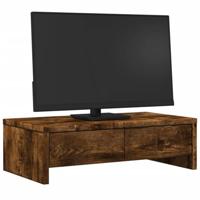 Monitorstandaard met lades 50x27x15 cm hout gerookt eikenkleur - thumbnail