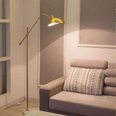 Nordic Gold Luxe Vloerlamp - Minimalistisch Design met Marmeren Basis