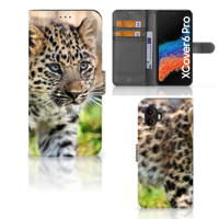 Samsung Galaxy Xcover 6 Pro | Telefoonhoesje | Met pasjeshouder | Baby Luipaard - thumbnail